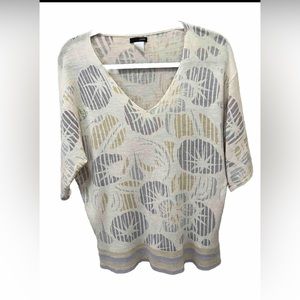 J.Crew Women’s Short sleeve silk blend V-neck sweater  Size L Black Label